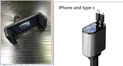 High-Speed 100W Car Charger: USB & Type-C Ports, Cigarette Lighter Adapter