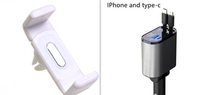 High-Speed 100W Car Charger: USB & Type-C Ports, Cigarette Lighter Adapter