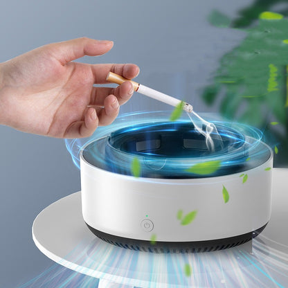 Portable Car Ashtray with Smoke Removal Air Purifier - Anion Filtration for Fresh Air