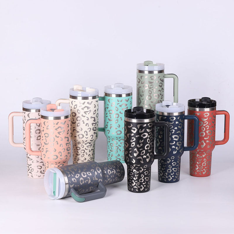 40 Oz Insulated Tumbler: Stainless Steel Coffee Cup with Lid and Straw