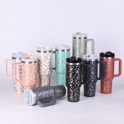 40 Oz Insulated Tumbler: Stainless Steel Coffee Cup with Lid and Straw