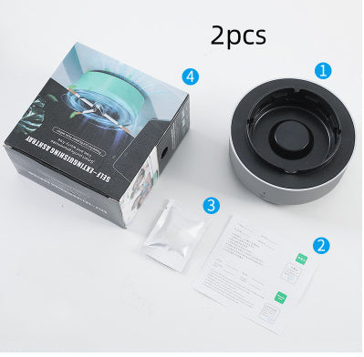 Portable Car Ashtray with Smoke Removal Air Purifier - Anion Filtration for Fresh Air