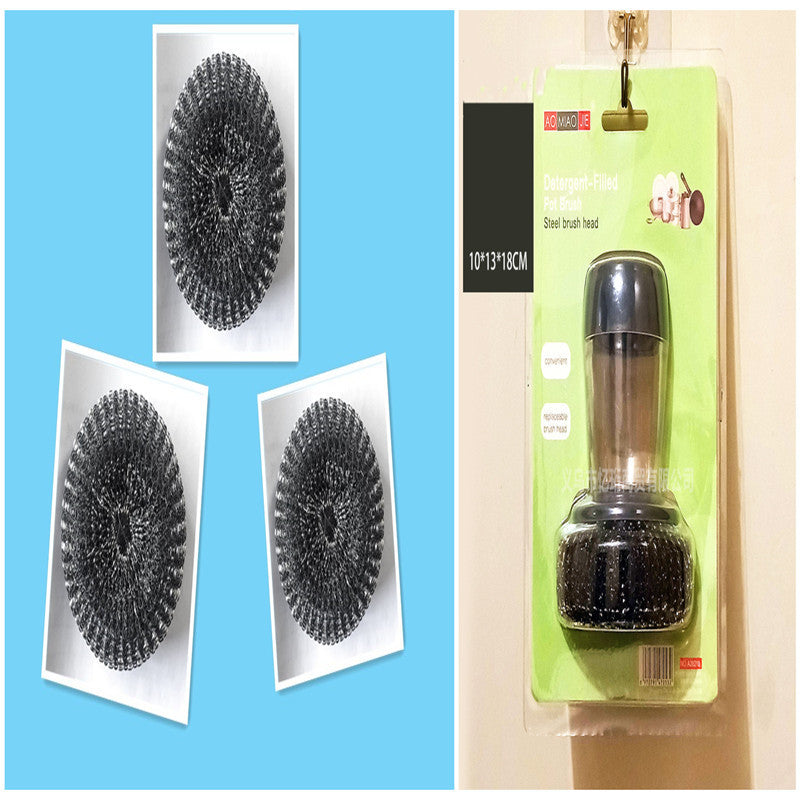 Kitchen Palm Brush: Soap Dispenser for Easy Cleaning