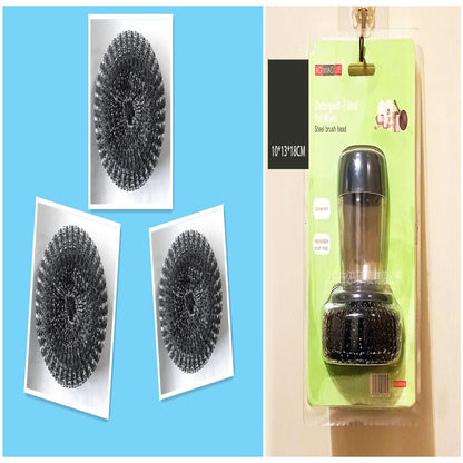 Kitchen Palm Brush: Soap Dispenser for Easy Cleaning