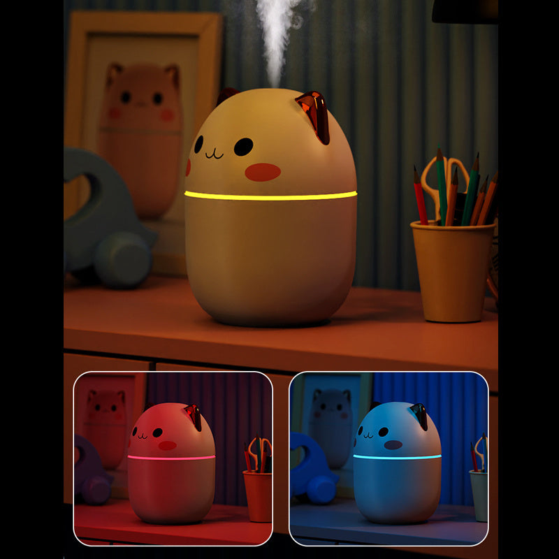 Cute Cat USB Air Humidifier - Ultra-Silent Cool Mist Aromatherapy Purifier for Home, Office & Car