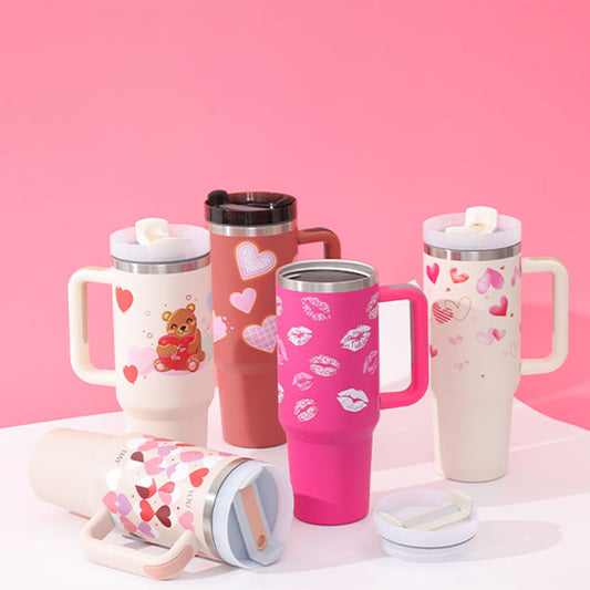40 Oz Insulated Tumbler: Stainless Steel Coffee Cup with Lid and Straw