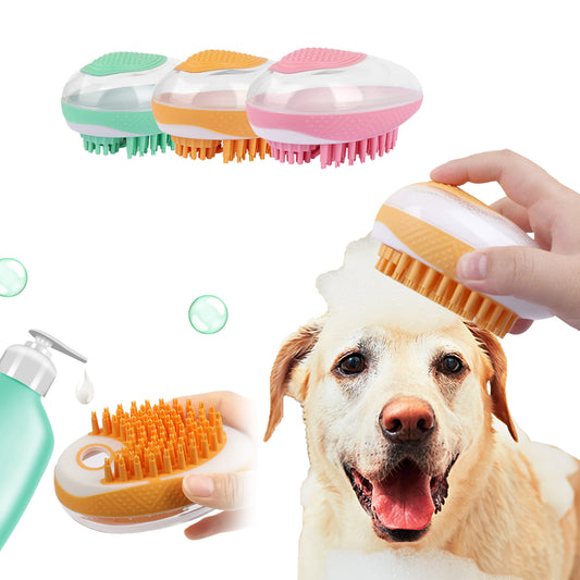 2-in-1 Pet Spa Brush: Soft Silicone Massage Comb for Easy Dog & Cat Grooming