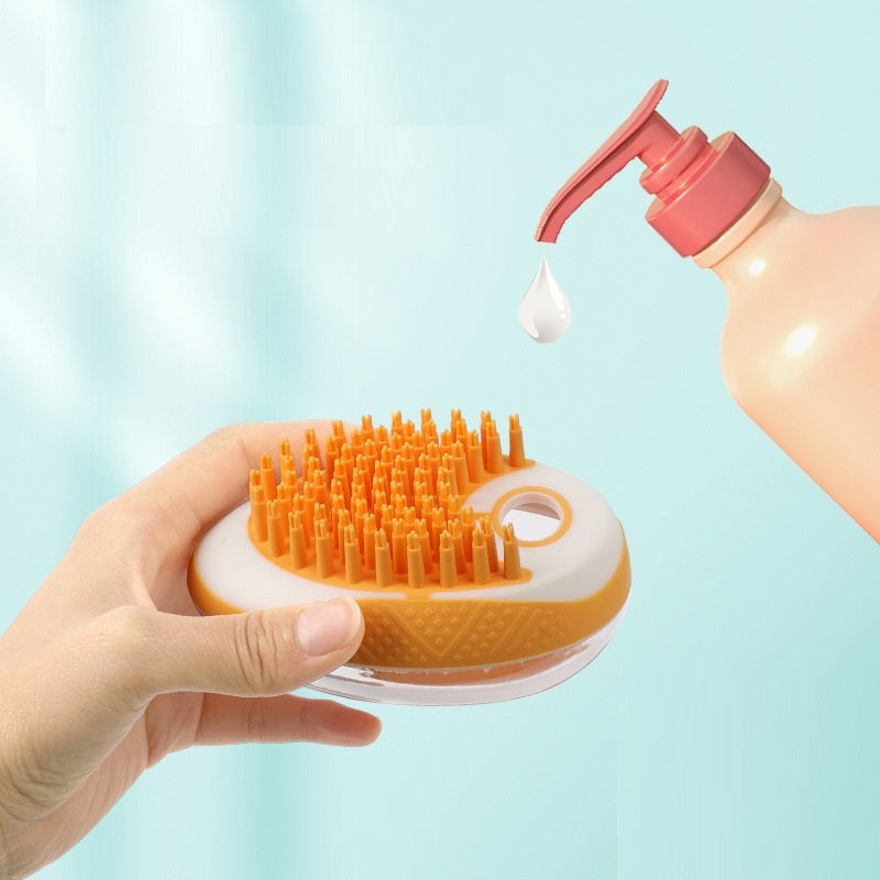 2-in-1 Pet Spa Brush: Soft Silicone Massage Comb for Easy Dog & Cat Grooming