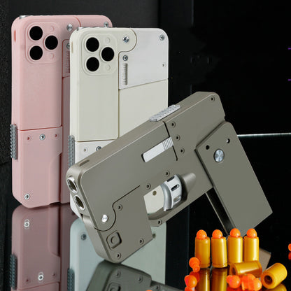 Automatic Shell Throwing Toy: Folding Pistol with Soft Bullets