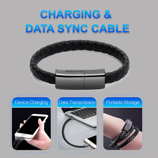 Upgraded iPhone 14 13 Max Bracelet Charger: USB-C Fast Charging & Data Cable