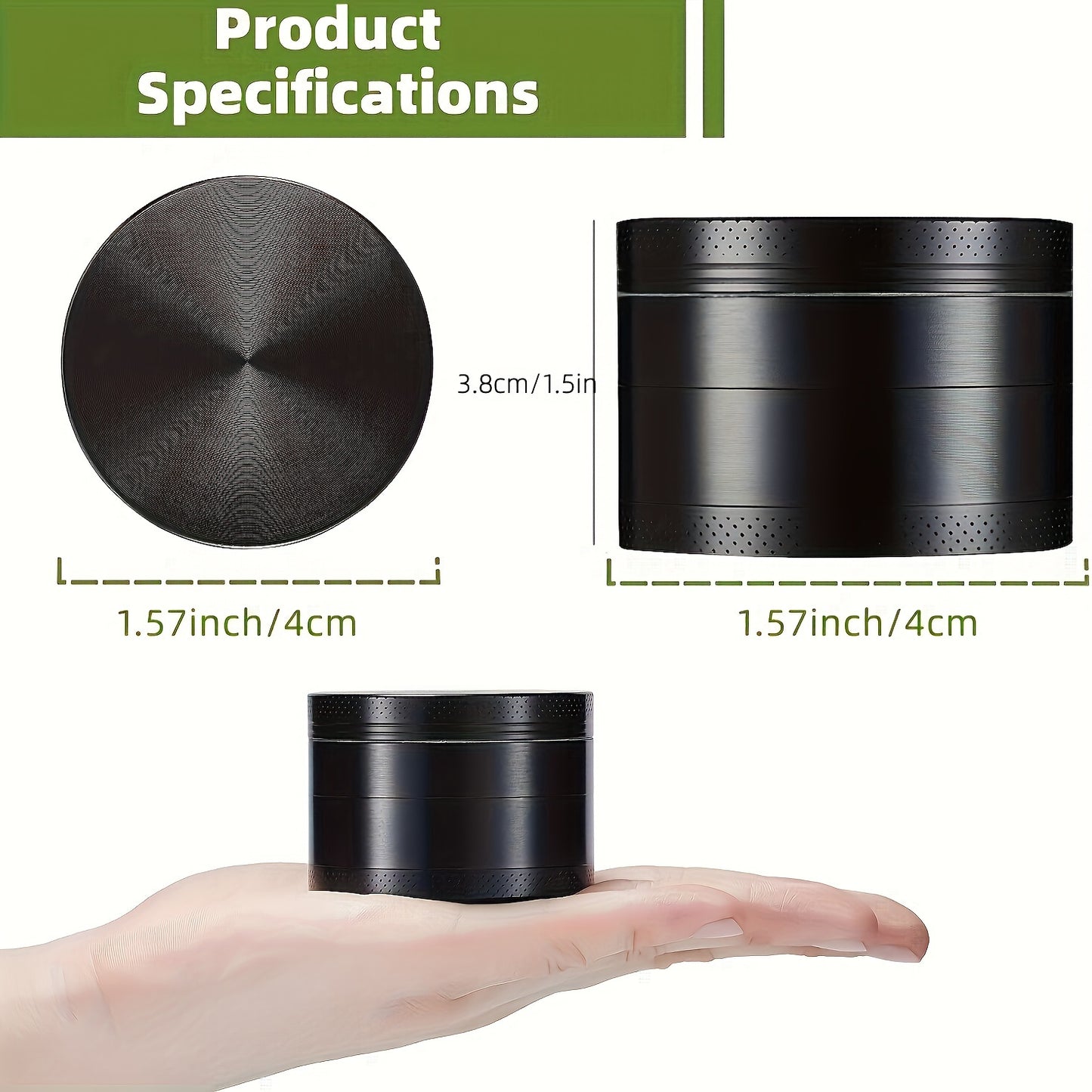 Four-Layer Aluminum Tobacco Grinder: Herb Grinder for Smoking Accessories"