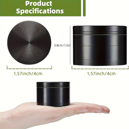 Four-Layer Aluminum Tobacco Grinder: Herb Grinder for Smoking Accessories"