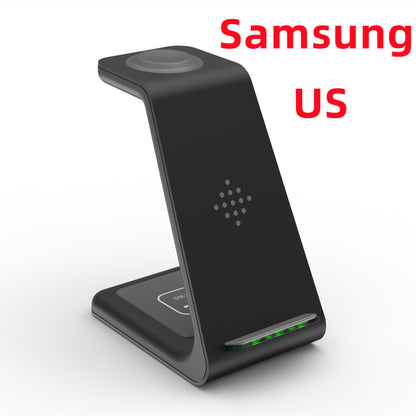 3-in-1 Fast Wireless Charging Station: Quick Charge Dock & Phone Holder Stand