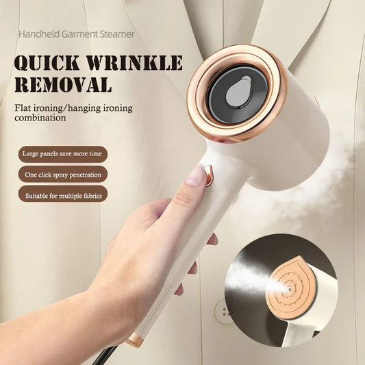 Handheld Garment Steamer: Portable Mini Fabric Steam Iron for Travel & Home - US Plug