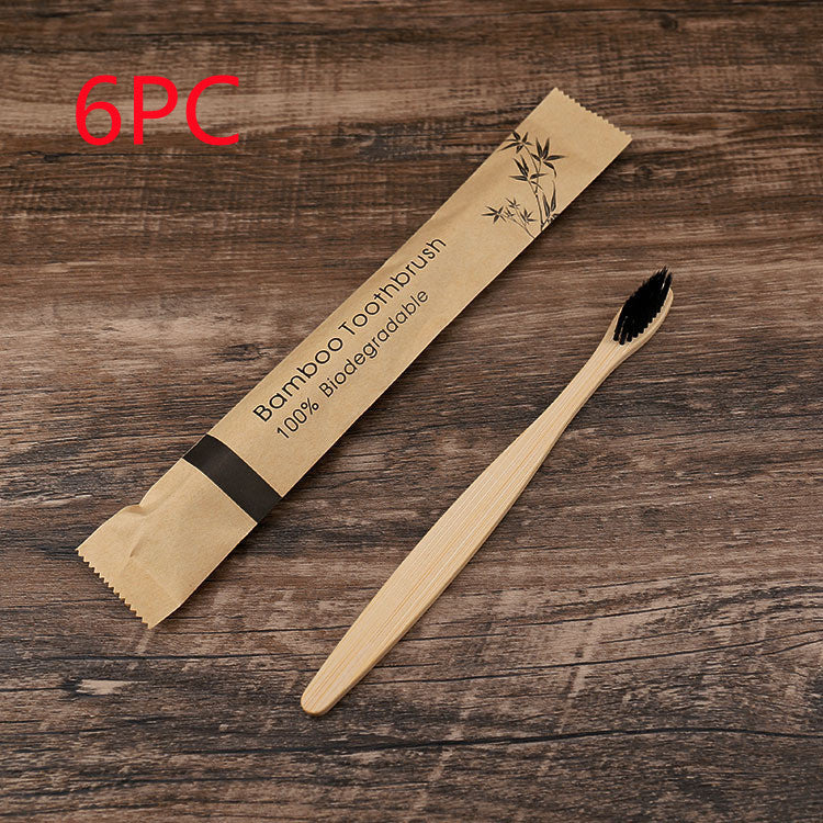 10 Pcs Bamboo Charcoal Toothbrushes - Soft Bristles, Eco-Friendly, Colorful Set for Dental Oral Care