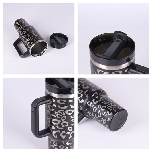 40 Oz Insulated Tumbler: Stainless Steel Coffee Cup with Lid and Straw