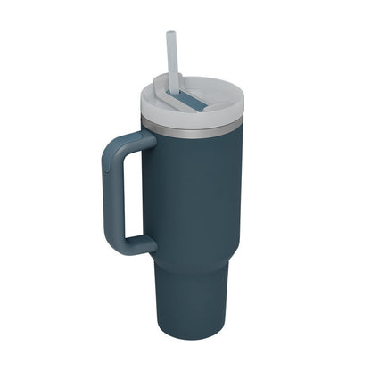 40 Oz Insulated Tumbler: Stainless Steel Coffee Cup with Lid and Straw