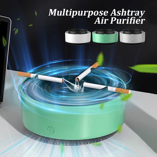 Portable Car Ashtray with Smoke Removal Air Purifier - Anion Filtration for Fresh Air