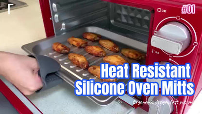 2-Pack Silicone Oven Mitts: Heat Resistant Pot Holders for Cooking & Baking