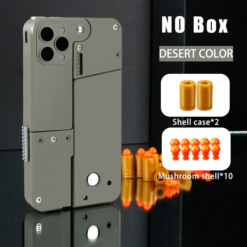 Automatic Shell Throwing Toy: Folding Pistol with Soft Bullets