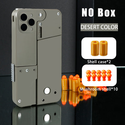 Automatic Shell Throwing Toy: Folding Pistol with Soft Bullets